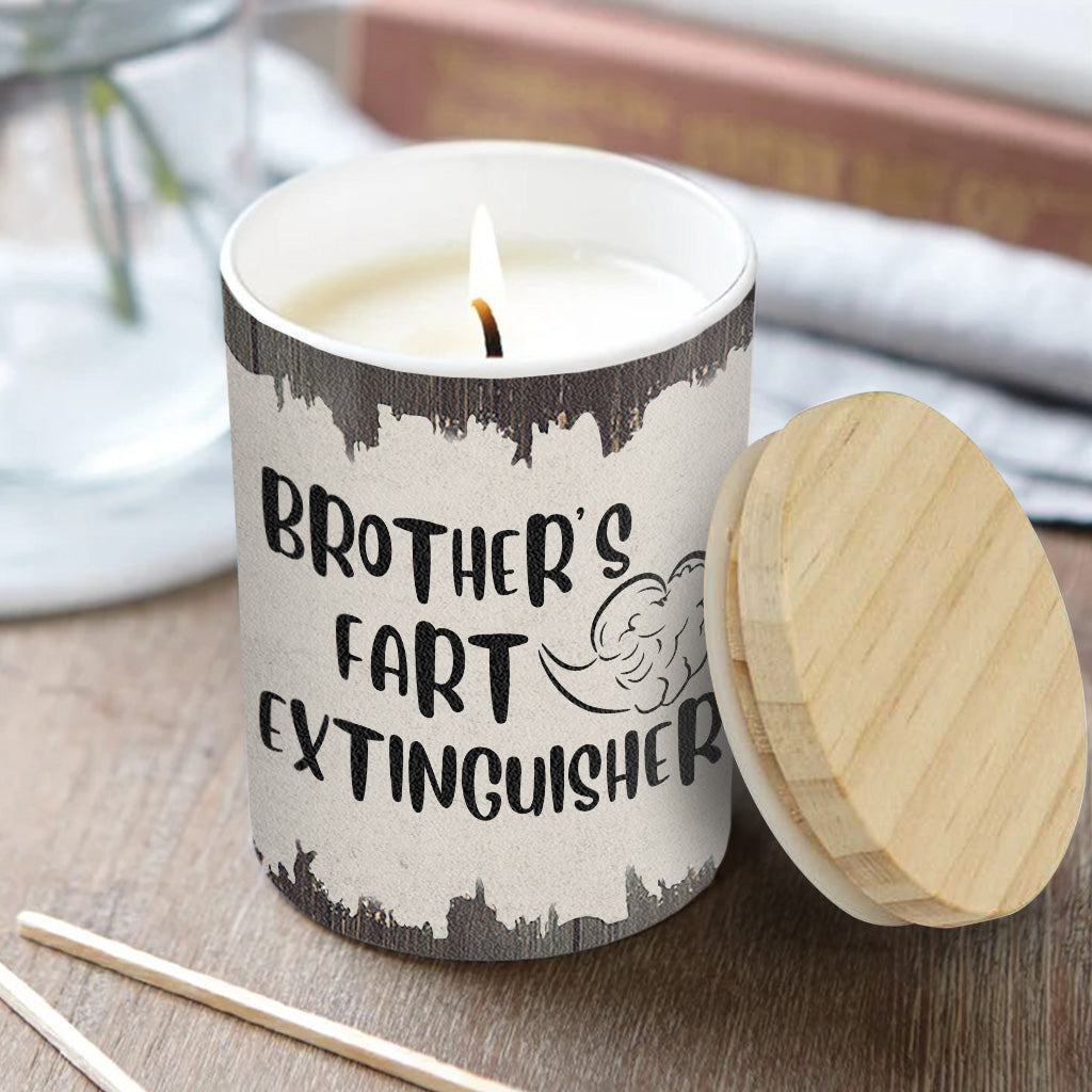 Fart Extinguisher - Gift for dad, grandma, grandpa, mom, uncle, aunt, son, daughter, brother, sister, granddaughter, grandson, husband, wife, boyfriend, girlfriend, friend - Personalized Candle With Wooden Lid