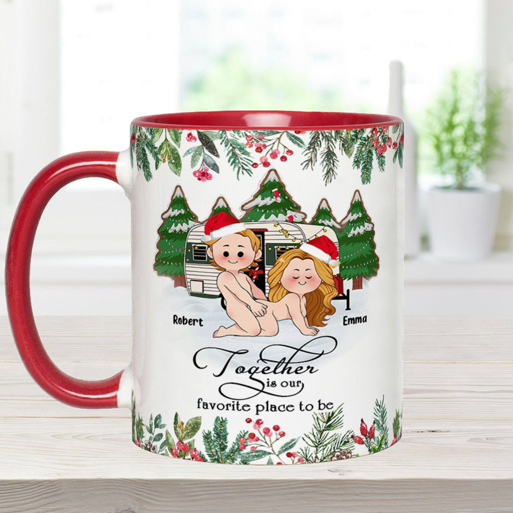 Together Is Our Favorite Place To Be - Personalized Camping Accent Mug