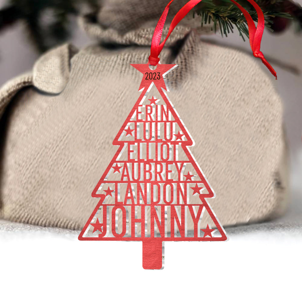 Family Name Christmas Tree - Personalized Family Ornament