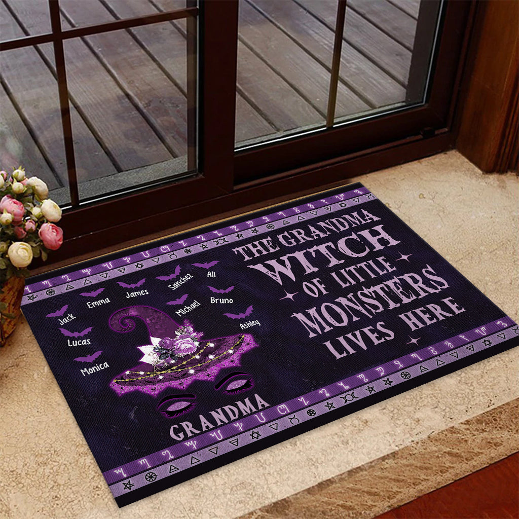 The Grandma Witch of Little Monsters Lives Here - Personalized Grandma Doormat