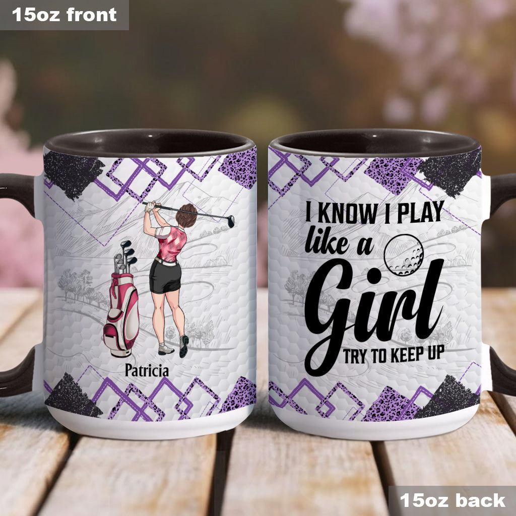 Golf Instruction - Golf gift for her, girlfriend, wife, daughter - Personalized Accent Mug