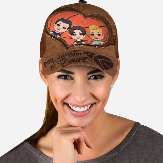 My Heart Is On That Court - Personalized Basketball Classic Cap