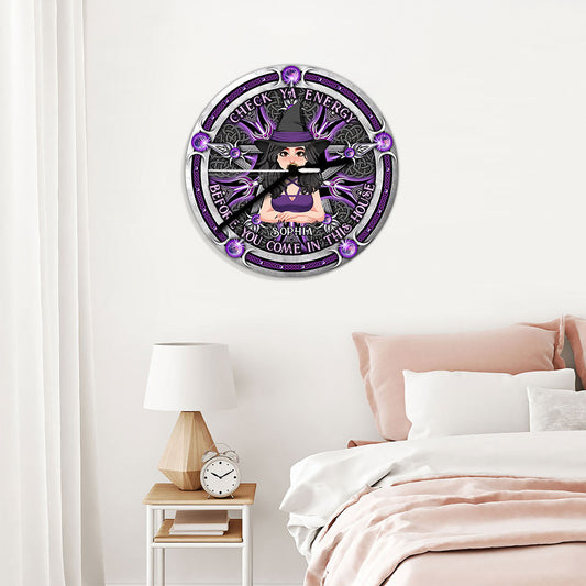 Check Ya Energy - Personalized Witch Wall Clock