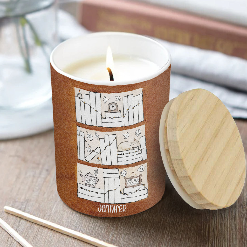 Four Seasons Reading Tracker - Personalized Book Candle With Wooden Lid