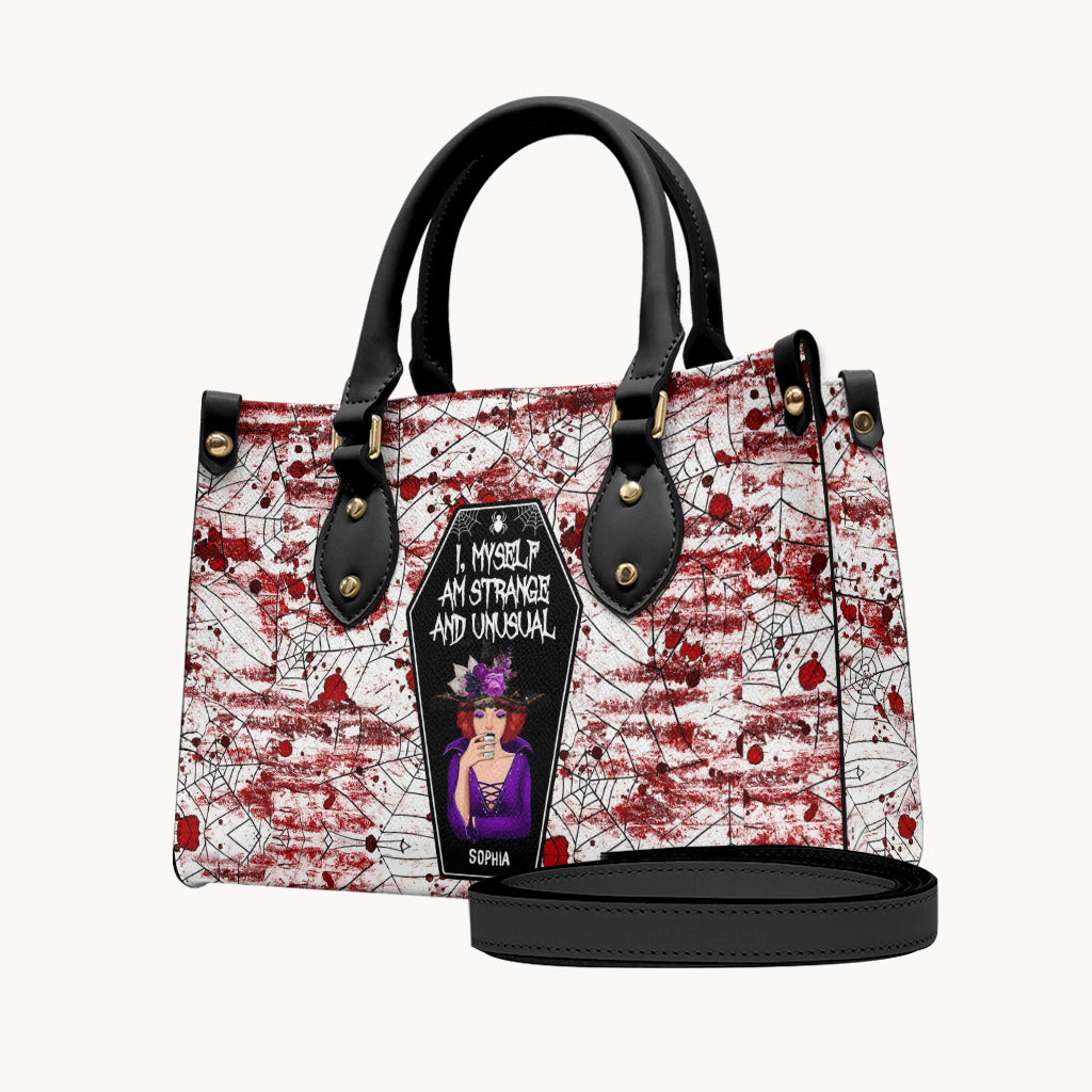 I Myself Am Strange and Unusual - Personalized Witch Leather Handbag