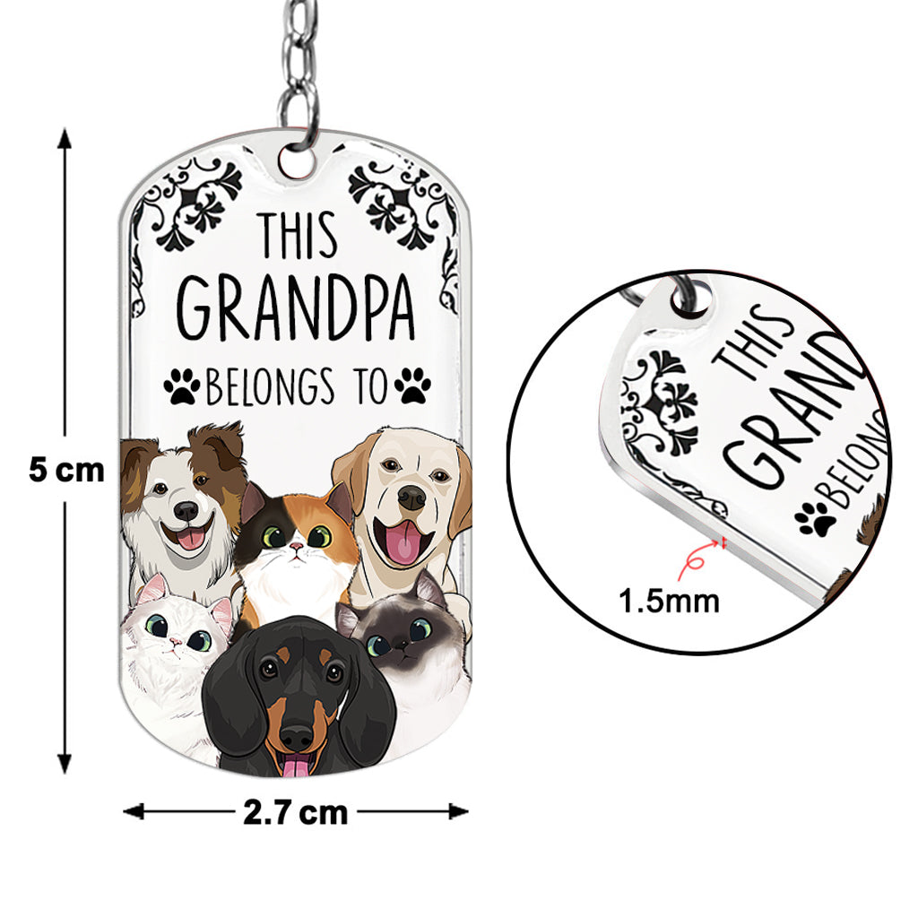 This Human Belongs To - Dog gift for cat lover - Personalized Stainless Steel Keychain