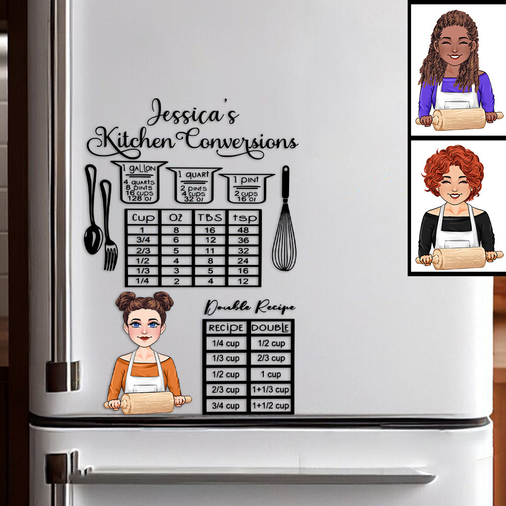 Kitchen Measurement Conversions - Cooking gift for mom, wife, her - Personalized Decal Full