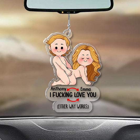 I Love You - gift for husband, wife, boyfriend, girlfriend - Personalized Transparent Car Ornament