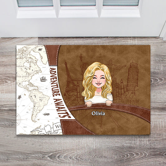 Adventure Awaits - Personalized Travelling Doormat
