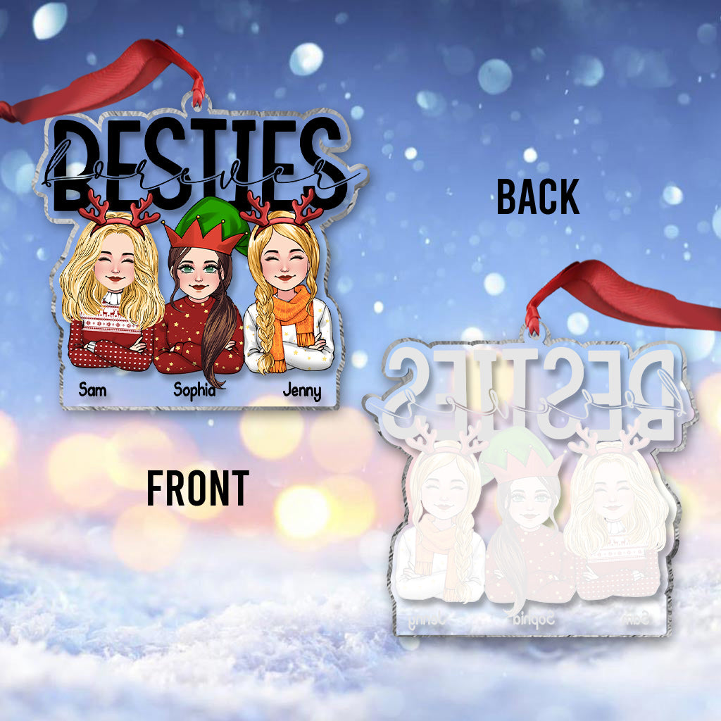 Besties Forever - Gift for friend - Personalized Transparent Ornament