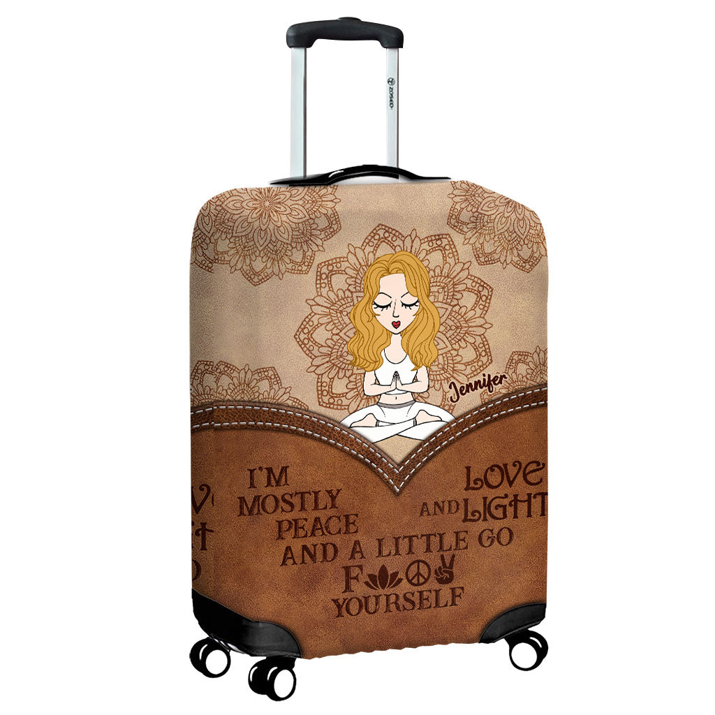 I'm Mostly Peace - Personalized Yoga Luggage Cover