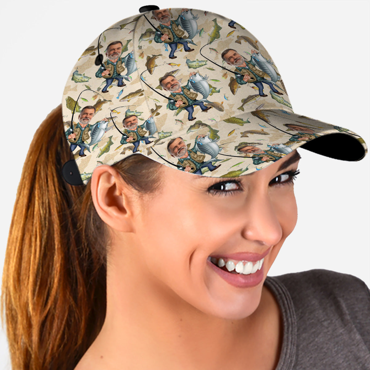 Photo Inserted Funny Fishing - Personalized Fishing Classic Cap