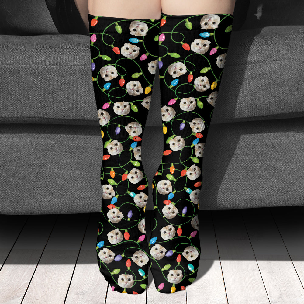 Merry Christmas - Personalized Cat Socks