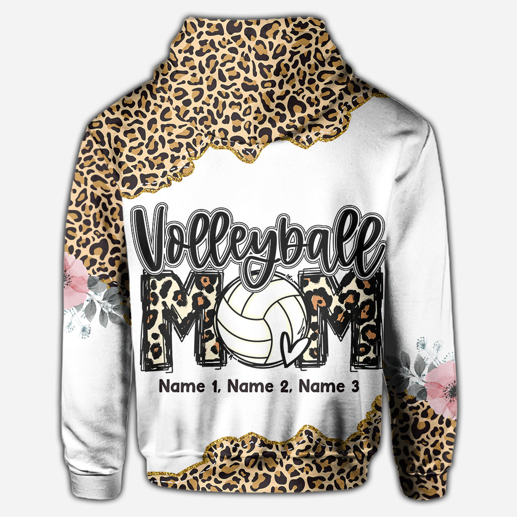 Volleyball Mom Leopard - Personalized Volleyball All Over Shirt