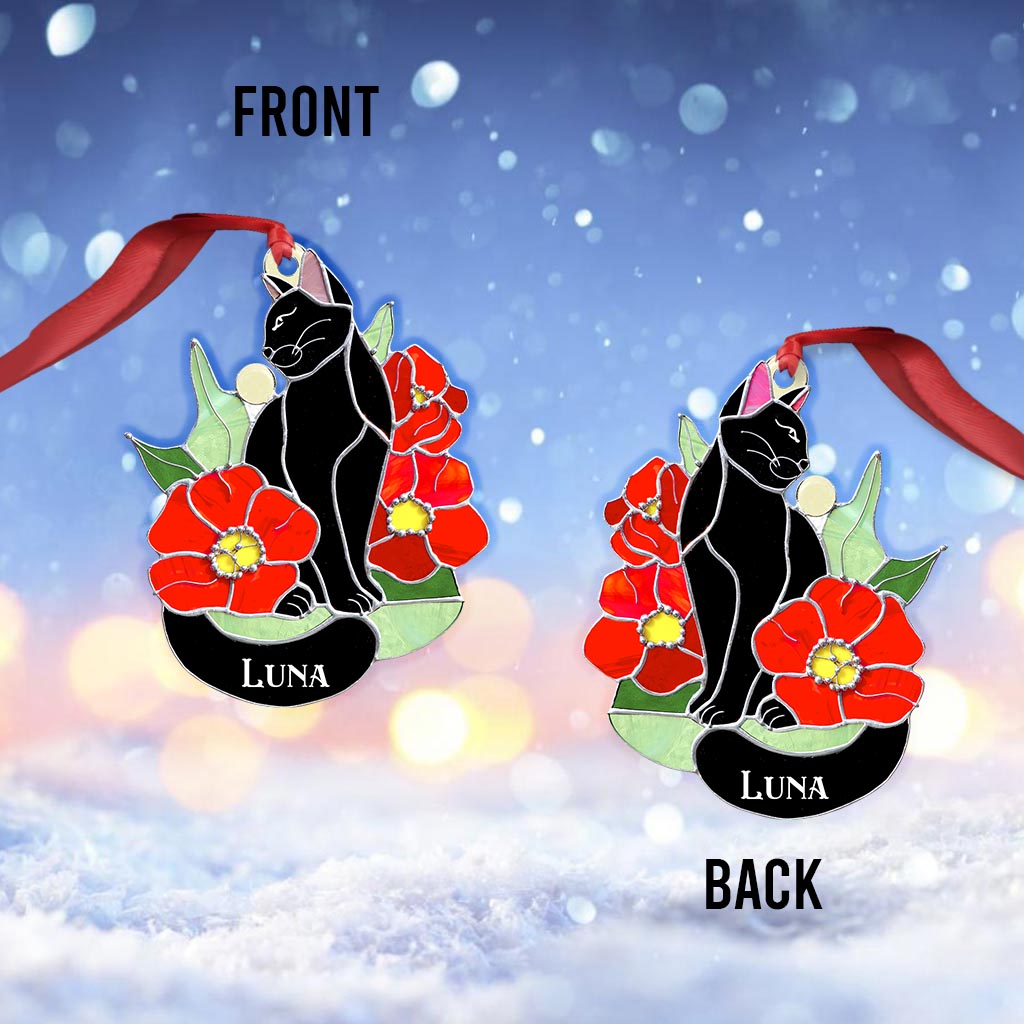 Black Cat - Personalized Black Cat Ornament