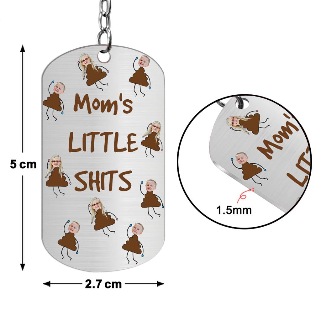 Dad's Little Cuties - Gift for dad, grandpa, mom, uncle, aunt, grandma - Personalized Stainless Steel Keychain