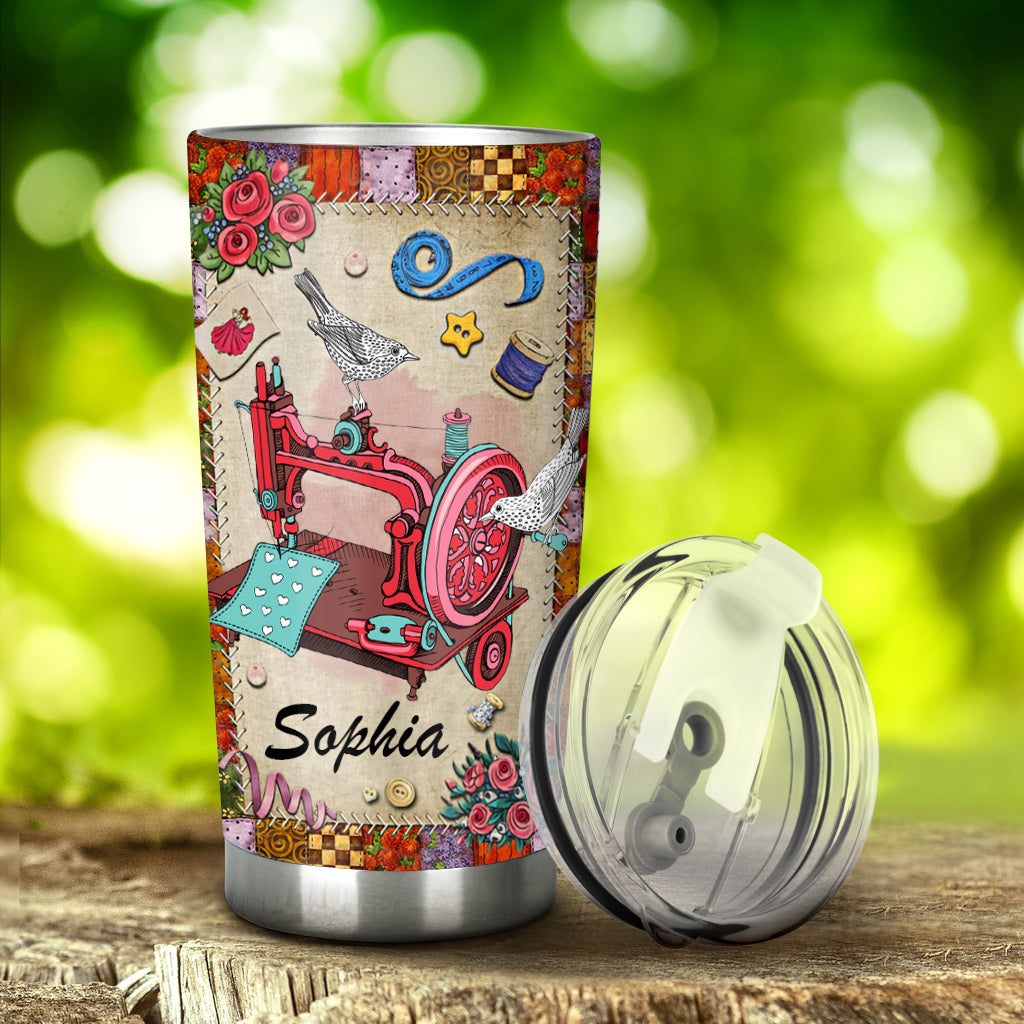 I Just Shop Faster Than I Quilt - Personalized Quilting Tumbler