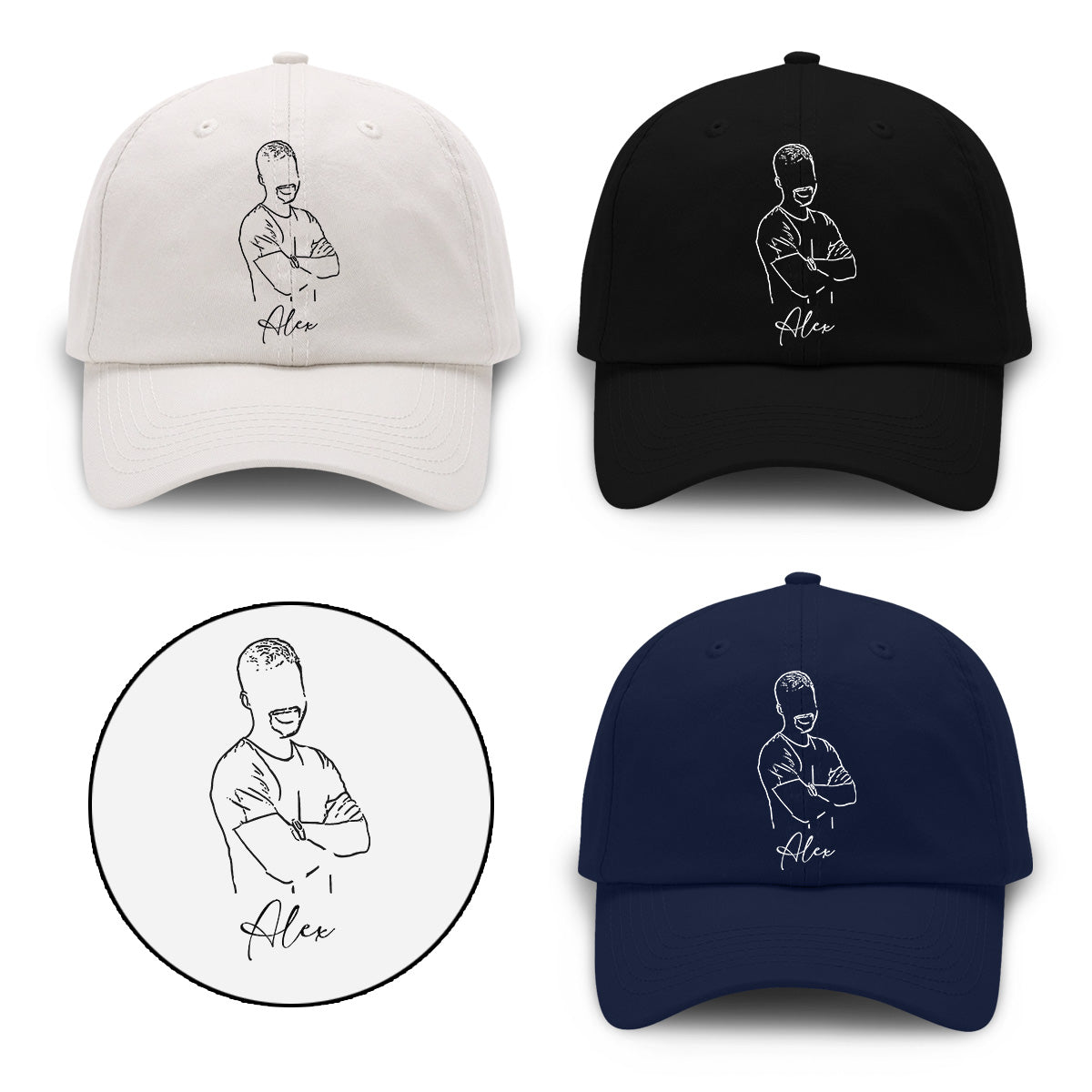Custom Photo - Personalized Grandson Embroidered Classic Cap