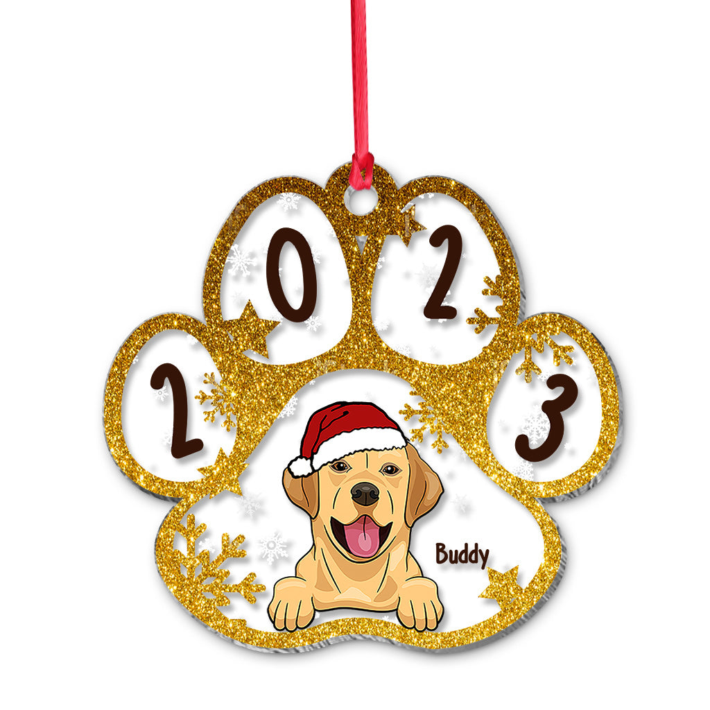 I Woof You A Merry Christmas - Personalized Dog Transparent Ornament