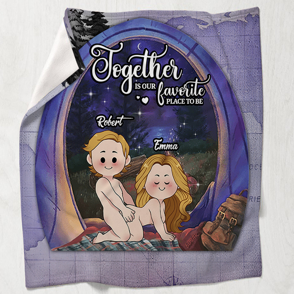 Together Is Our Favorite Place To Be - Personalized Camping Blanket