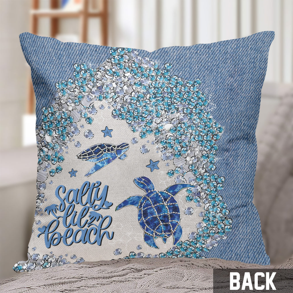 Turtle Bling - Personalized Turtle Throw Pillow