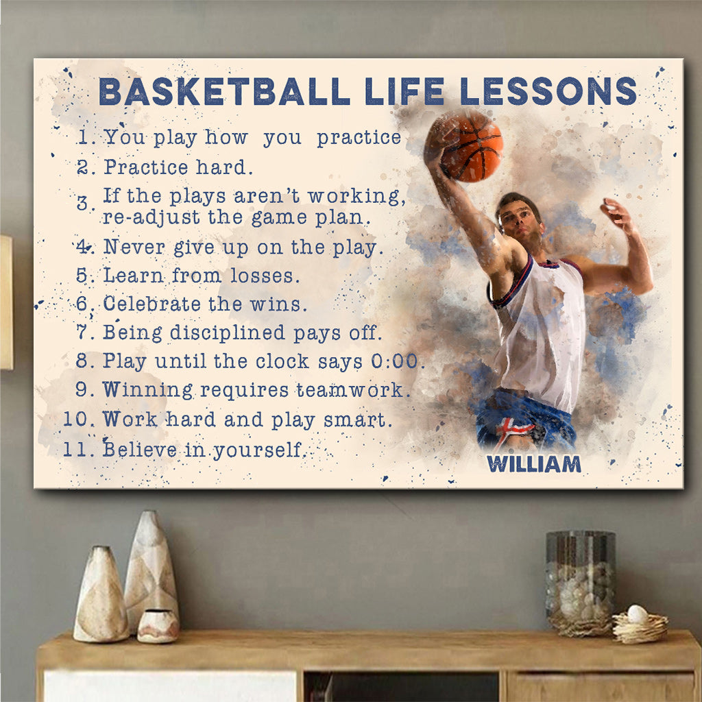 Basketball Life Lessons - Personalized Basketball Canvas And Poster
