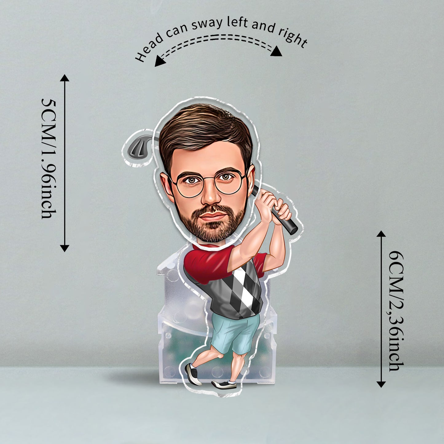 Funny Photo Figure - Personalized Golf Custom Shaking Head