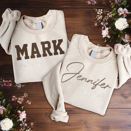 Custom Name - Personalized Sibling Embroidered Sweater