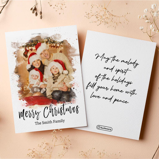 Merry Christmas - Personalized Family Greeting Card