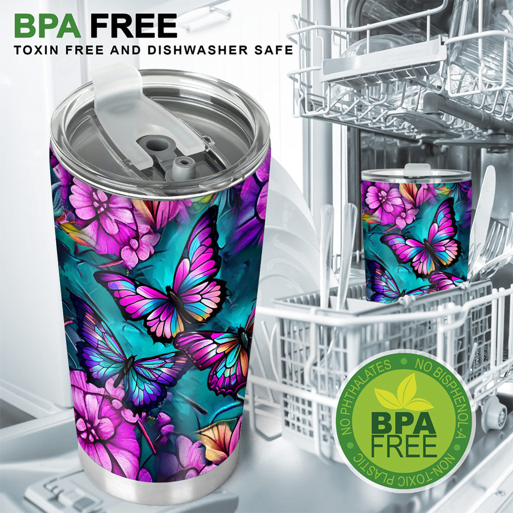 Beautiful Butterflies - Personalized Butterfly Tumbler