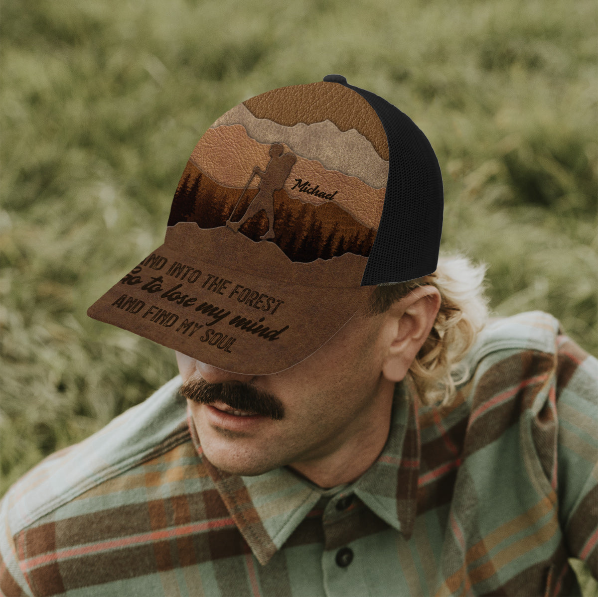 And Into The Forest I Go - Personalized Hiking Trucker Hat