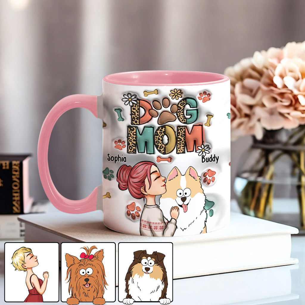 Dog Mom Cat Mom Inflated - Gift for dog lovers, cat lover - Personalized Accent Mug
