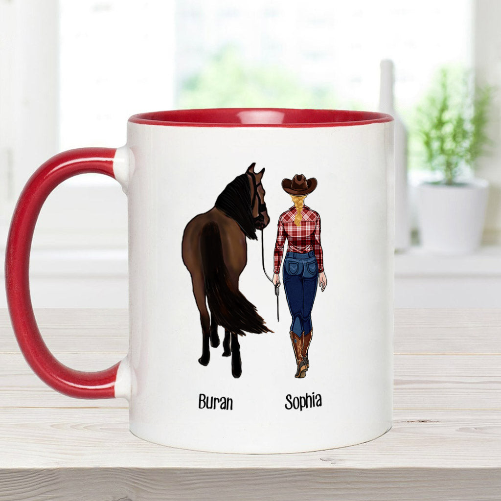 Just A Girl Who Loves Horses - Personalized Horse Accent Mug