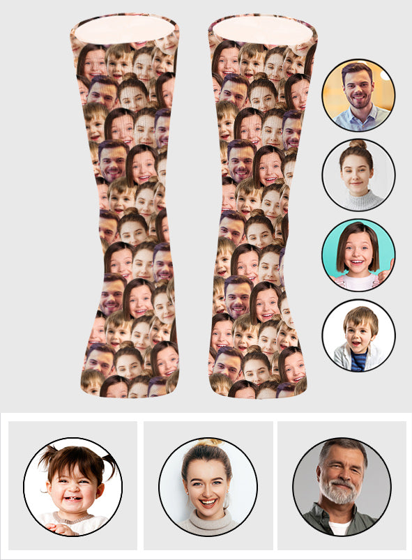 Customizable Printed Face - Personalized Family Socks