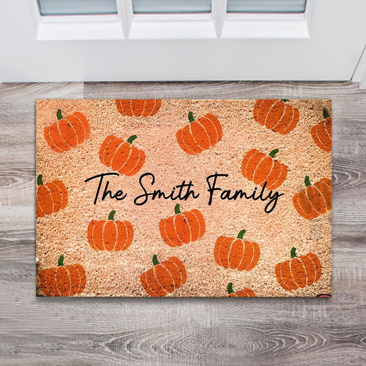 Pumpkin Pattern - Personalized Halloween Doormat