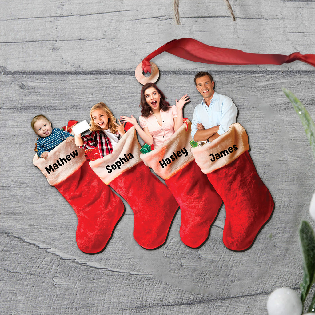 Family Stocking Stuffers Photo Inserted - Personalized Family Ornament