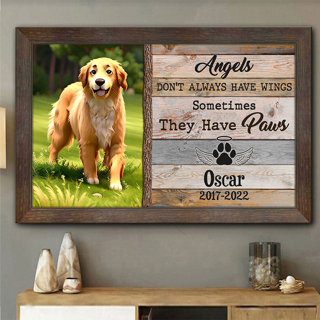 Angels Don't Always Have Wings - Personalized Dog Canvas And Poster