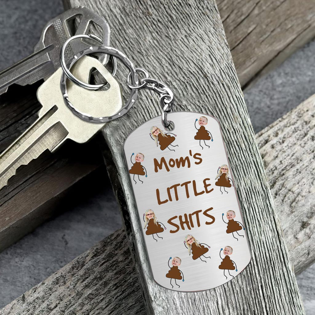 Dad's Little Cuties - Gift for dad, grandpa, mom, uncle, aunt, grandma - Personalized Stainless Steel Keychain