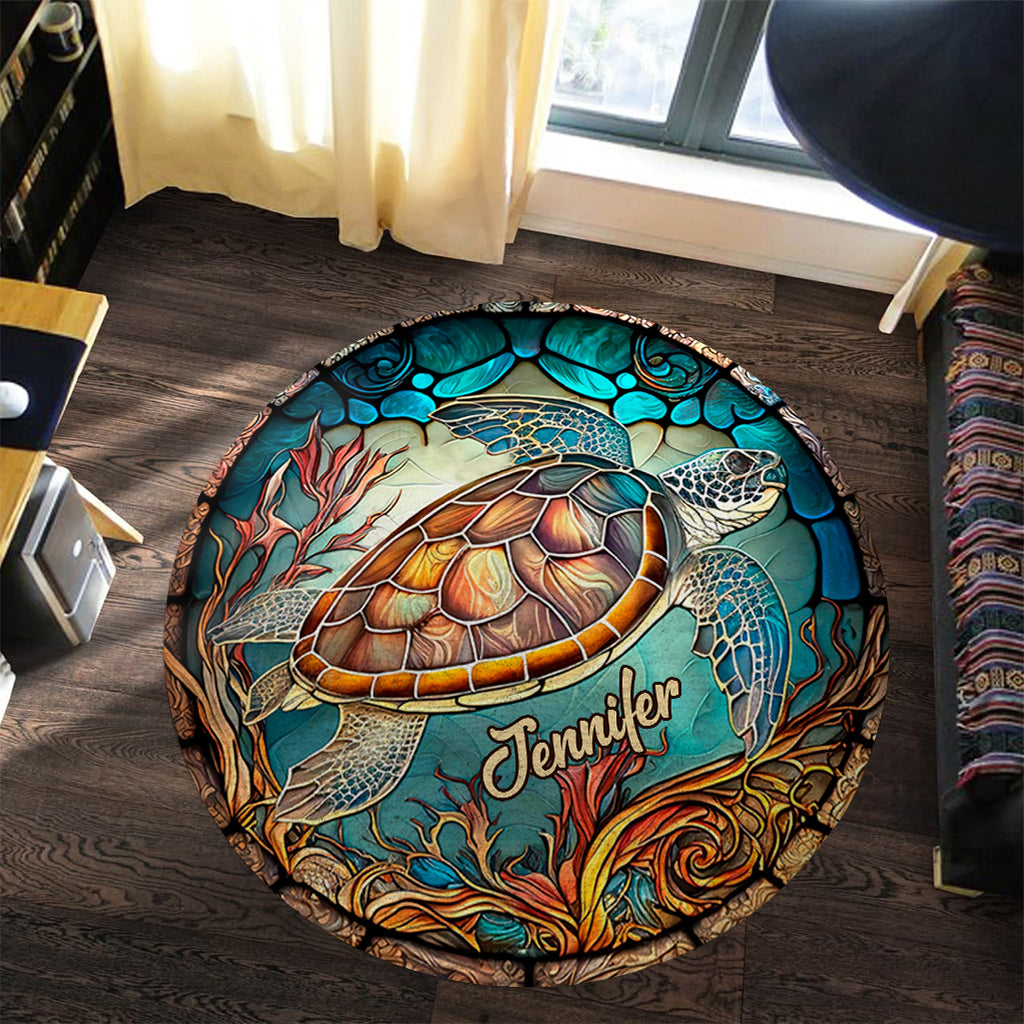 Love Turtles - Personalized Turtle Round Rug