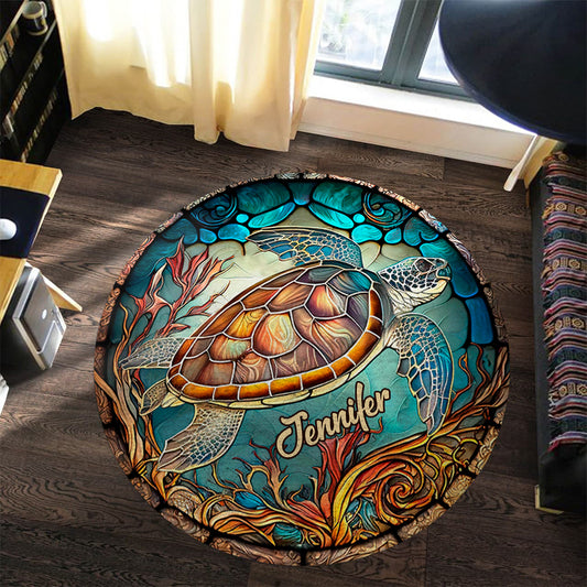 Love Turtles - Personalized Turtle Round Rug