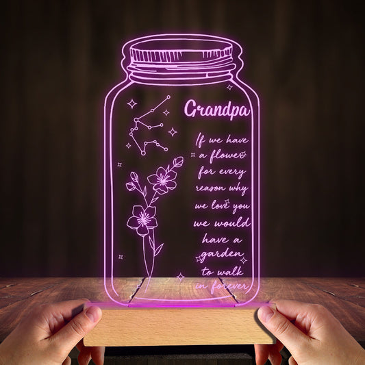 If I Had A Star Birth Flower Zodiac Sign - Gift for mom, grandma, daughter, wife, girlfriend, dad, grandpa, boyfriend, husband - Personalized Shaped Plaque Light Base