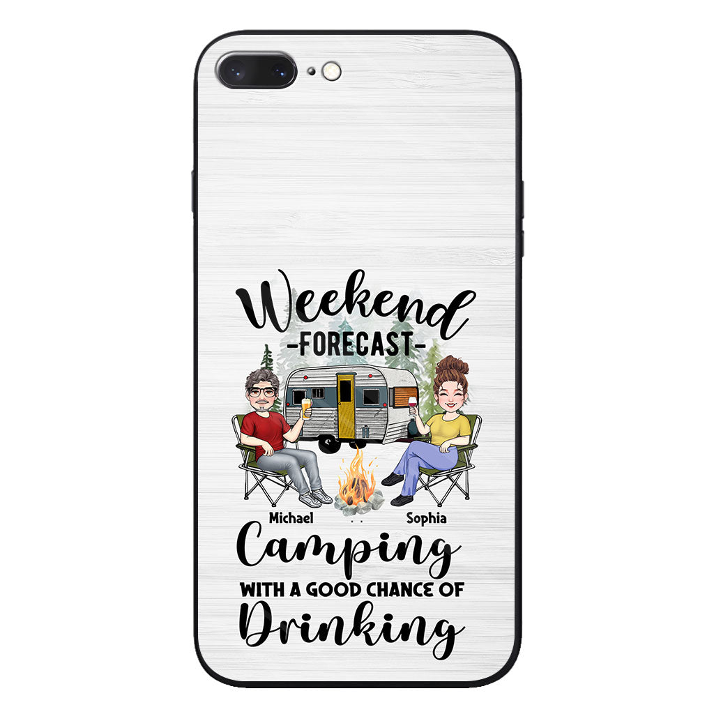 Weekend Forecast - Personalized Camping Clear Phone Case