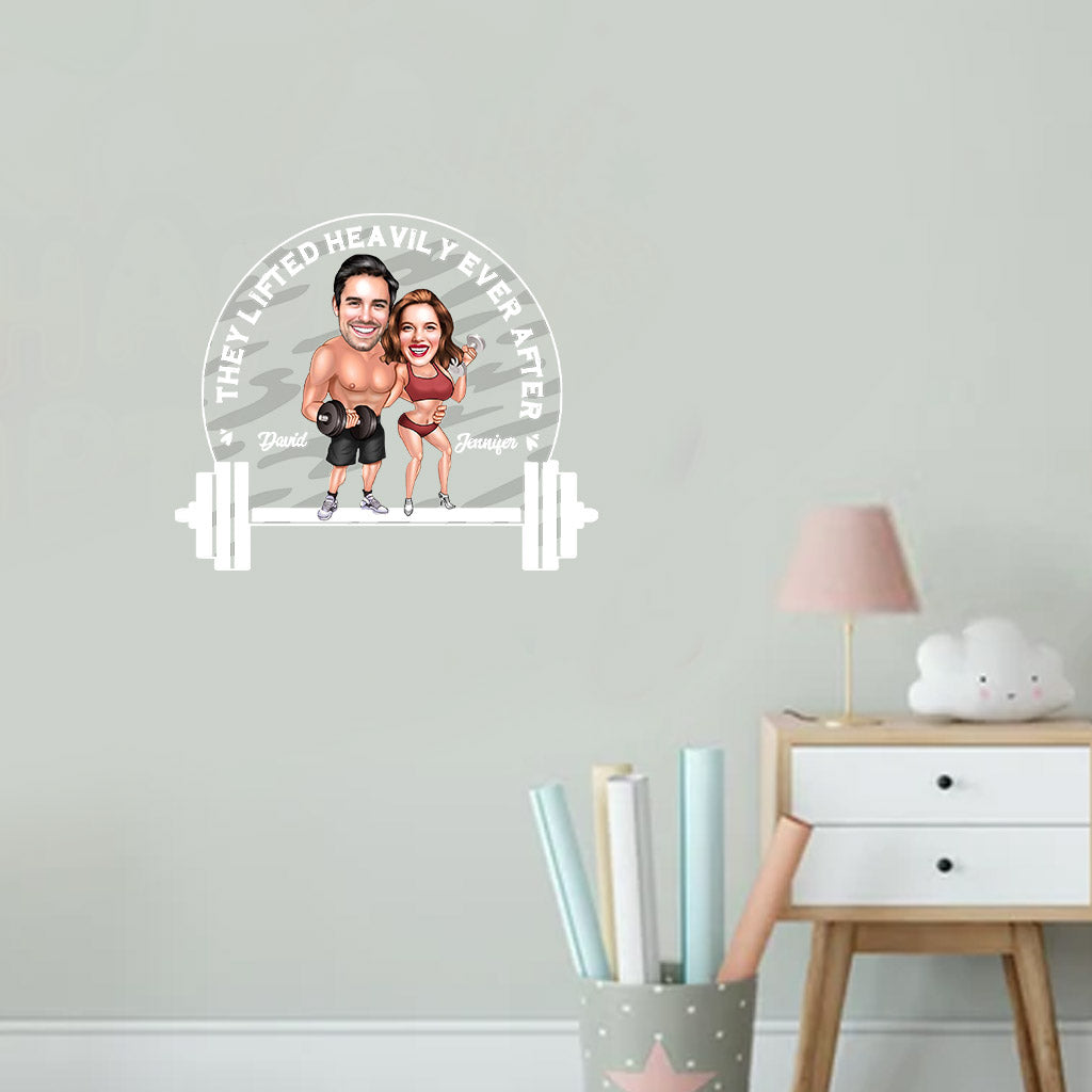 They Lifted Heavily Ever After - Personalized Fitness Decal Full