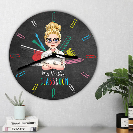 Teacher's Classroom - Personalized Teacher Wall Clock