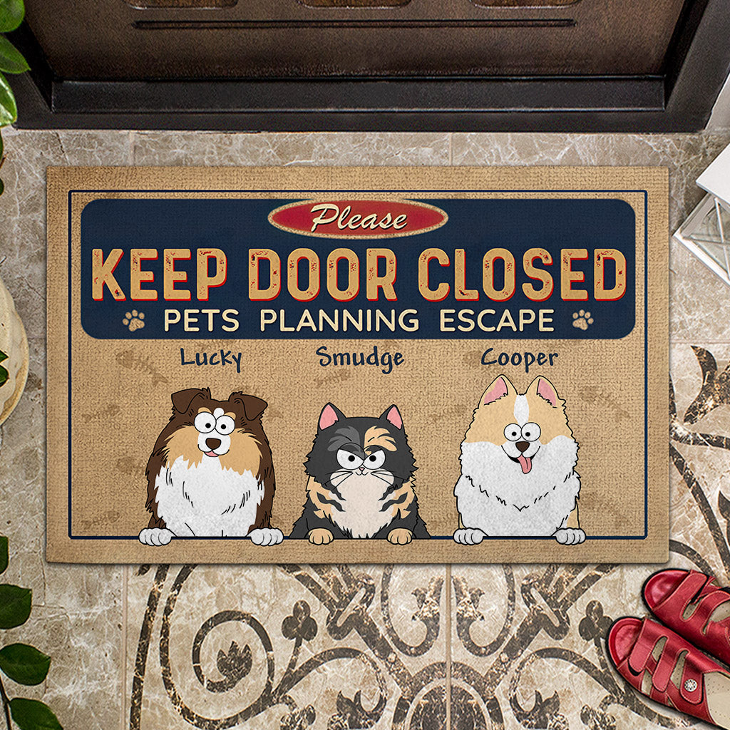 Don't Let Them Out - Personalized Dog Doormat