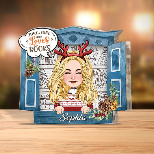 Just A Girl Who Loves Books - Personalized Book Custom Shaped Acrylic Plaque