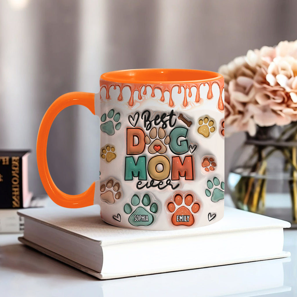 Best Dog Mom Ever - Personalized Dog Accent Mug