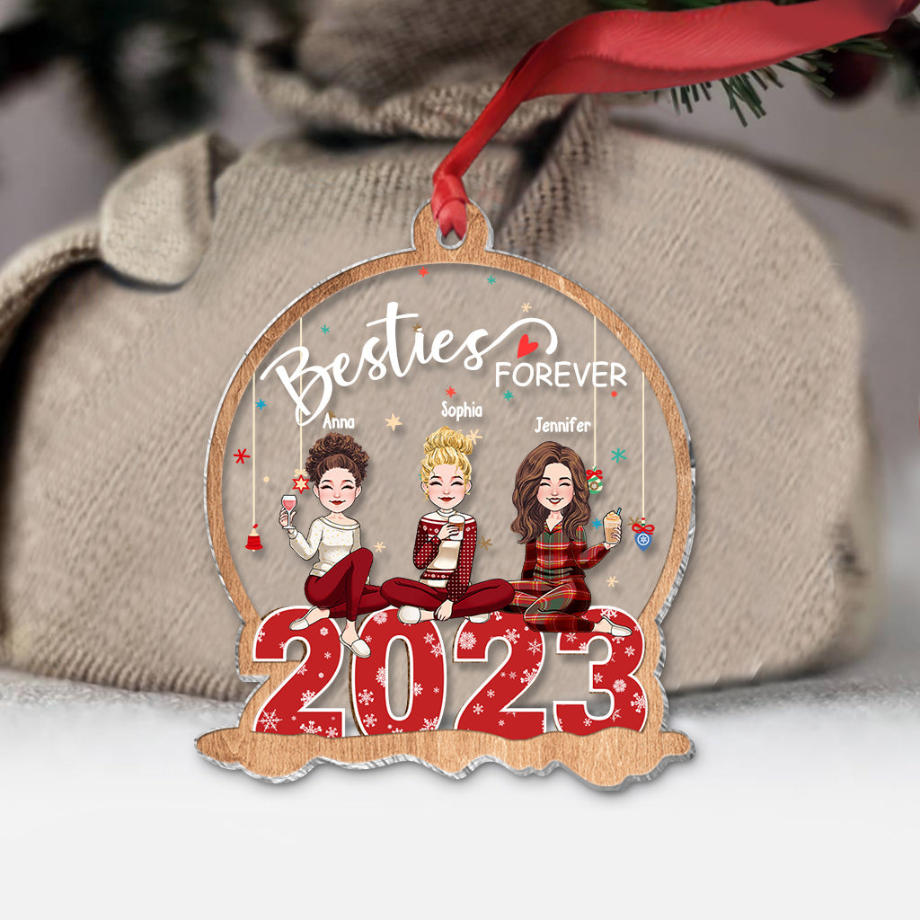 Besties Forever - Personalized Bestie Transparent Ornament