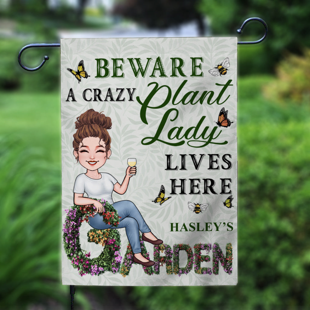 Crazy Plant Lady - Personalized Gardening Garden Flag
