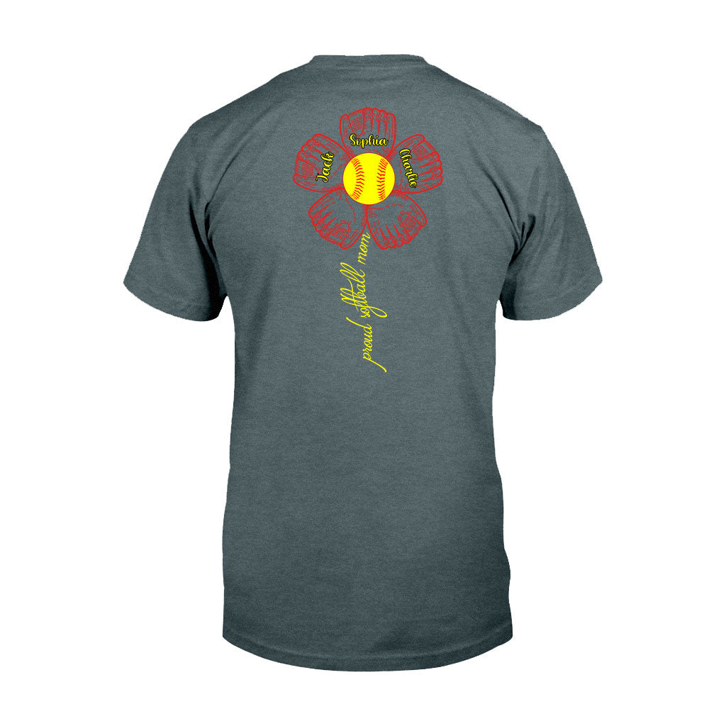 Proud Softball Mom Grandma Aunt - Personalized Softball T-shirt and Hoodie